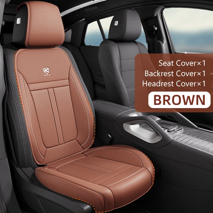 360 Surrounded Nappa Leather Car Front Seat Covers Universal Fit For Most Cars Cushion Covers Car Styling Seat Protector Pads