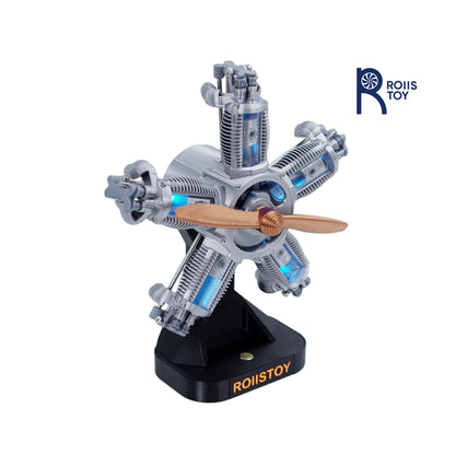 5-Cylinder Radial Engine Building Set Mini Military Plane Engine Model Kit That Runs Compatible with WW2 Blocks DIY Assembly STE