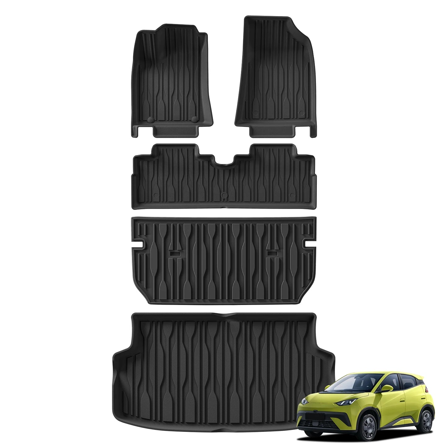 Left/Right Drive for BYD ATTO1 SEAGULL 2025 Car Floor Mats Cargo Liner Trunk Pad Backrest Liner TPE Foot Mat All Weather Black