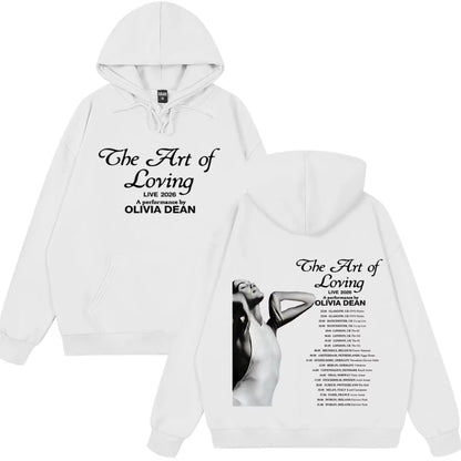 Olivia Dean Art of Loving Tour 2026 Graphic Hoodies Men Women Hip-hop Pullover Winter Loose Casual Aesthetics Vintage Sweatshirt