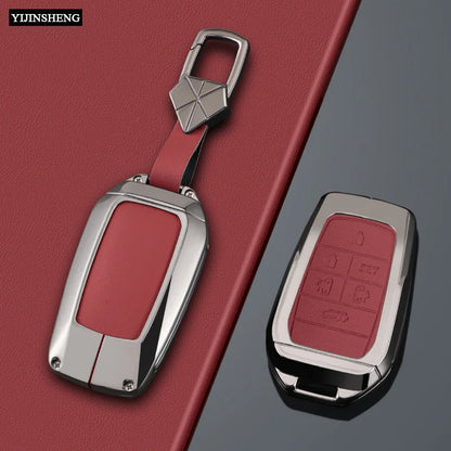 Zinc Alloy + PU Leather Car Key Case Cover For 2019-2025 Land Cruiser Highlander Camry Sienna Venza Hilux Fortuner Corolla Prius
