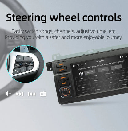 BQCC 7 Inch Android 13 Quad/Octa Core Carplay car Radio WIFI GPS 4G car stereo Navigation player MirrorlinkFor Bmw E46 1998-2006