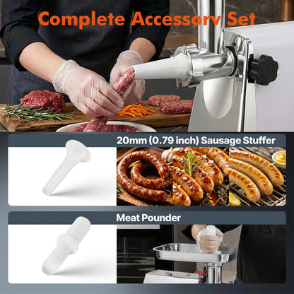 PORIYA 2800W Commercial Meat Grinder Electric Mincer Sausage Maker Machine Kit Kitchen