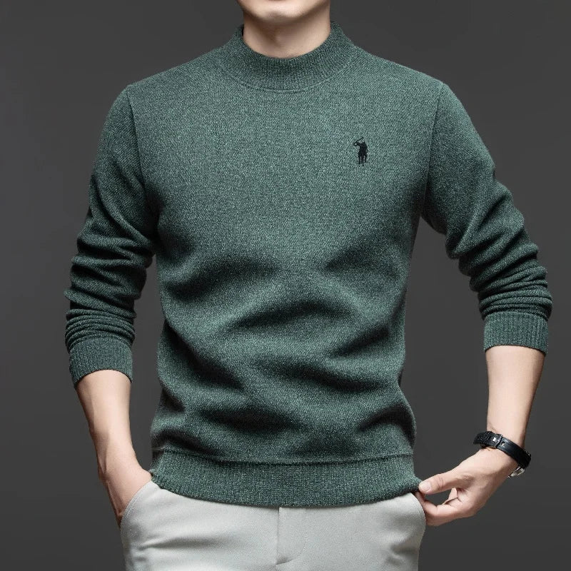 High Quality Brand Fashionable Men's Classic Pony Embroidery Knitted Sweater Hot Selling Autumn Winter New Comfortable Pullover