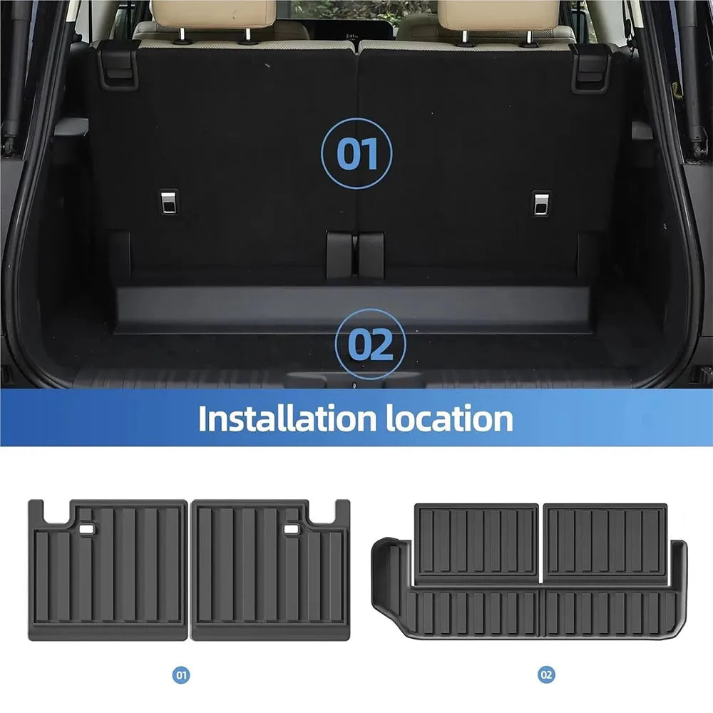 Floor Mats Waterproof Anti-Slip For Toyota Land Cruiser Prado 250 J250 LC250 All Weather Front Rear Cargo Liner Mat 2024 2025
