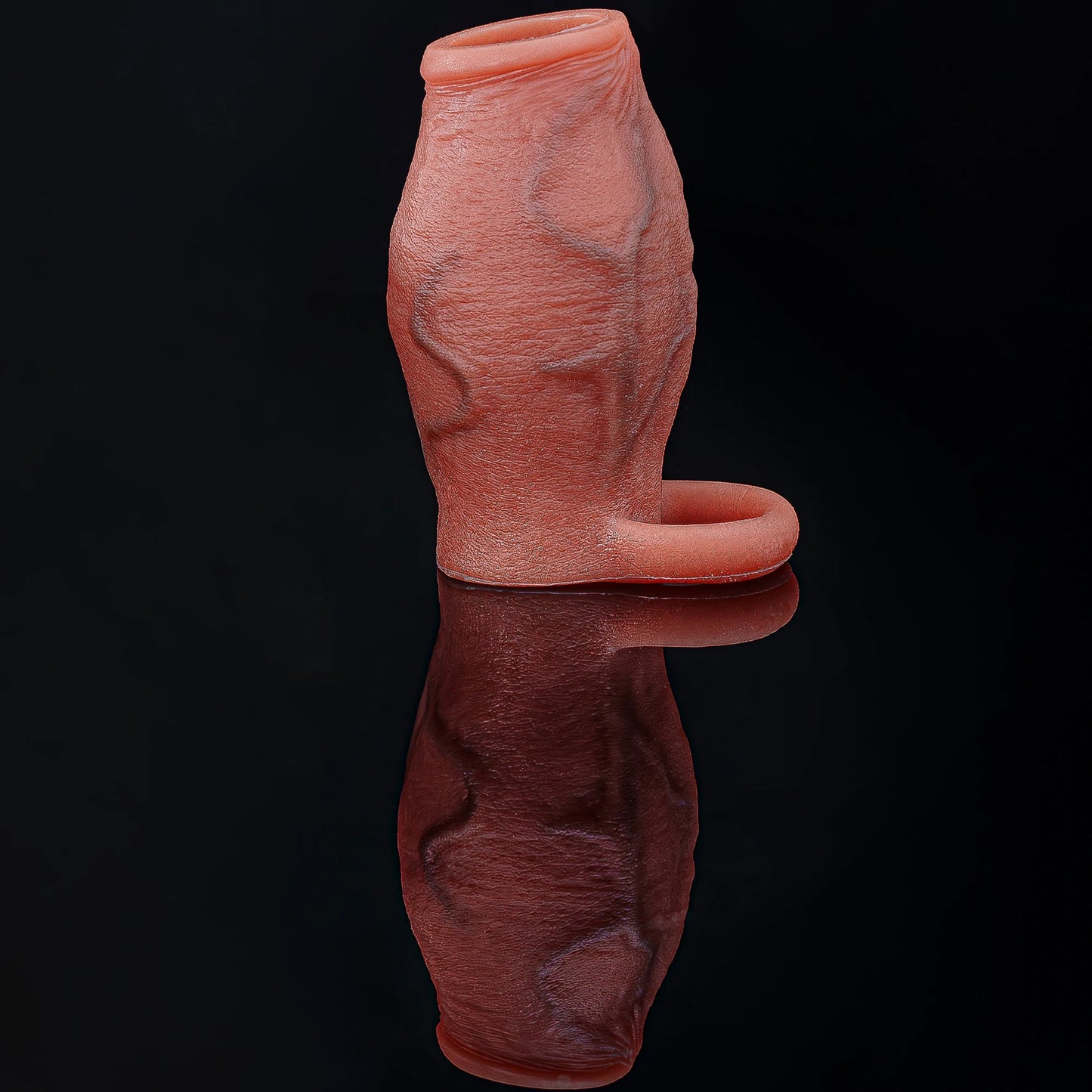 Open-Head Penis Sleeve with Round Granular Beads Dots-Silicone Male Delay Lock Sperm Ejaculation Reusable Cock Extender Sex Toy