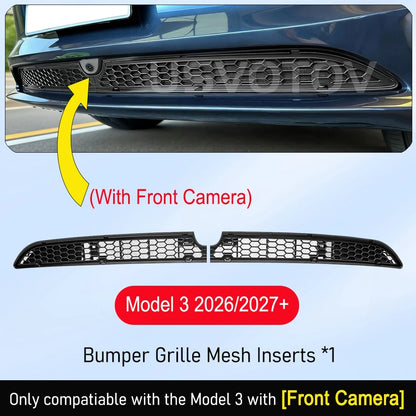 Grille Mesh Inserts for Tesla Model Y Juniper Model Y Premium and Model 3 2026 Front Bumper Air Inlet Vent Cover Accessories
