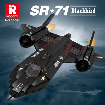 Stock Military SR-71 Blackbird Airplane Building Blocks MOC Fighter Bricks Assembling Toys for Boys Birthday Gift Set 1775Pcs