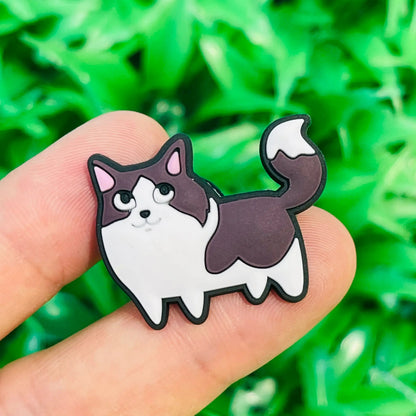 New 1-13pcs Cute Animal Black Cat PVC Garden Shoe Charms Sandal Buckle Boys Girls Cartoon Hole Slipper Accessories DIY Backpack