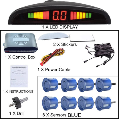Multi-radar LED Display Parking Sensor Kit 6/8 Probe Backup Radar Detector 12 Colors Car Parking Assistance System