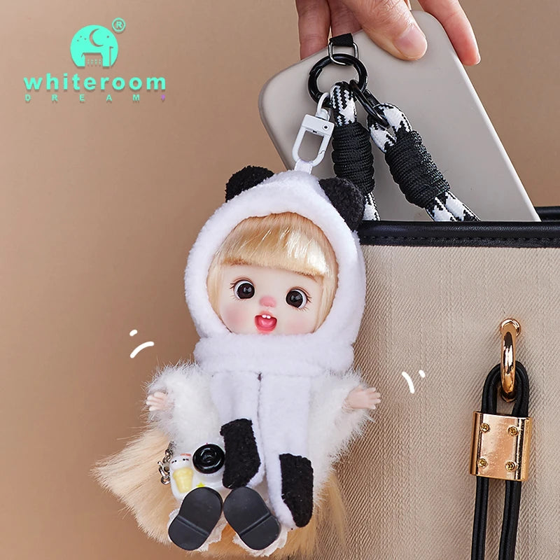 13cm Bjd Doll Trendy Collectible Toy Four Series Styles Changeable Outfit Phone Backpack Pendant Free Dopamine Color Lanyard Mul