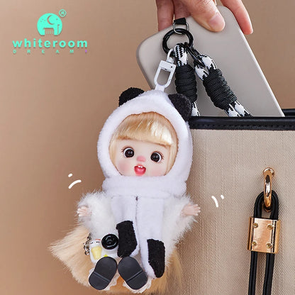 13cm Bjd Doll Trendy Collectible Toy Four Series Styles Changeable Outfit Phone Backpack Pendant Free Dopamine Color Lanyard Mul