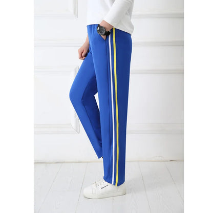 Black Unisex New Track Pants Casual Sweatpants mens Striped Bastic Trousers Straight Pants Joggers Simple Work Pants