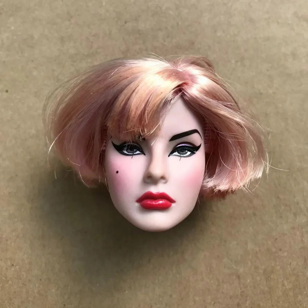 FR Rare Face Doll Heads White Brown Beige Skin Doll Figures Collection Doll Accessories Heads