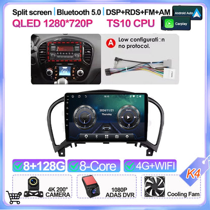 For Nissan Juke Yf15 2010 2011 2012 2013 2014 Carplay Auto 5g+wifi Gps Car Radio Navigation Multimedia Video Player Stereo Bt