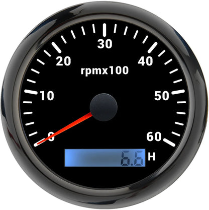 AD 85MM Tachometer with LCD Hour Meter For Marine Boat Car RPM Gauge 0-3000 4000 8000 RPM Meter Tach Sensor 7Colors Backlight