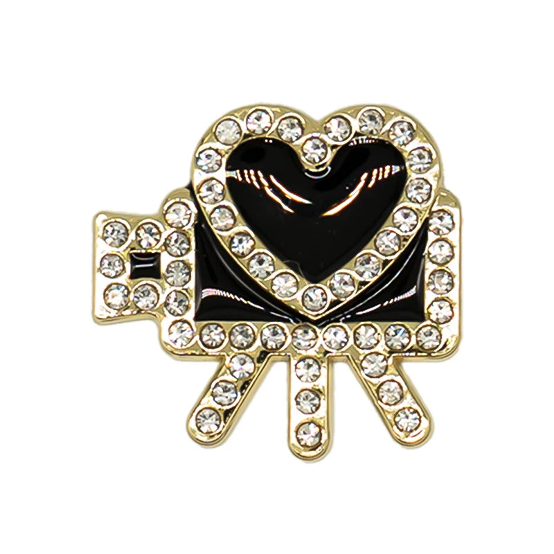 1/20pcs Black Metal Shoe Charms Bling Flower Luxury Bag Perfume Shoe Accessories Women Men Clog Buckle Sneaker Sandal Decoration