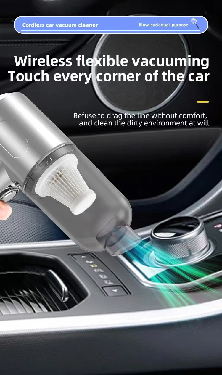 Car vacuum cleaner cleaning high-power mini-charging multifunctional blowing and sucking lighting hand-held convenient small car