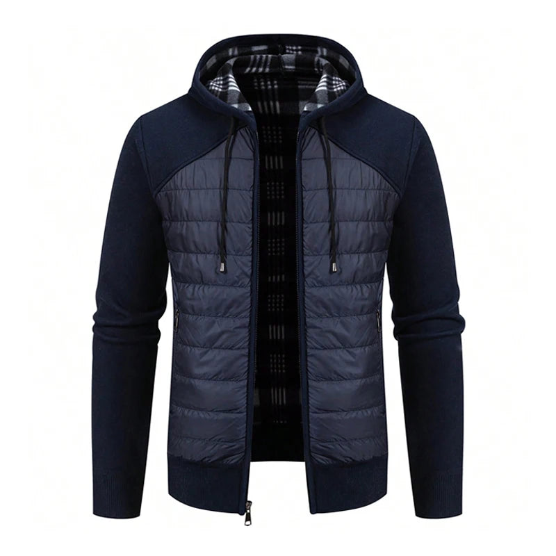 Big Size Men's Casual Full Zip Sweaters Knitted Cardigan with Pockets Windproof Autumn Winter Male Clothing