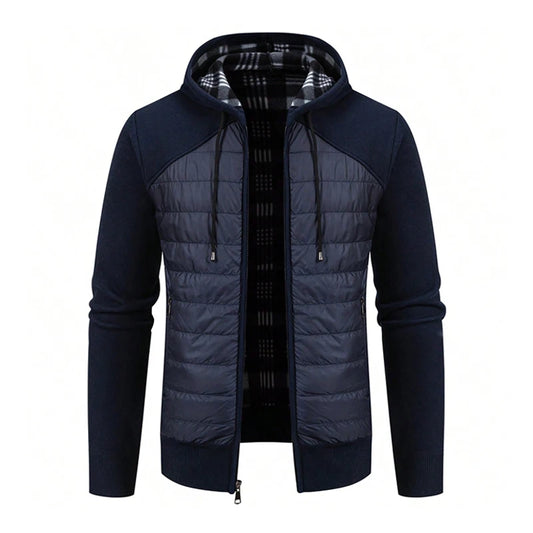 Big Size Men's Casual Full Zip Sweaters Knitted Cardigan with Pockets Windproof Autumn Winter Male Clothing
