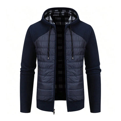 Big Size Men's Casual Full Zip Sweaters Knitted Cardigan with Hood Autumn Winter Male Clothing