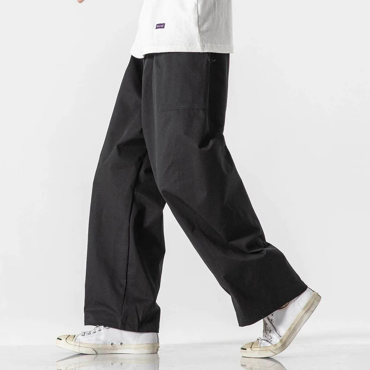 light Thin Straight Leg Pants Summer Solid Casual Oversize Harun Pants Men Loose Fashion Cargo Trousers Streetwear Plus Size 5XL