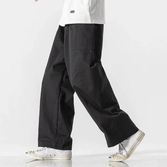 light Thin Straight Leg Pants Summer Solid Casual Oversize Harun Pants Men Loose Fashion Cargo Trousers Streetwear Plus Size 5XL