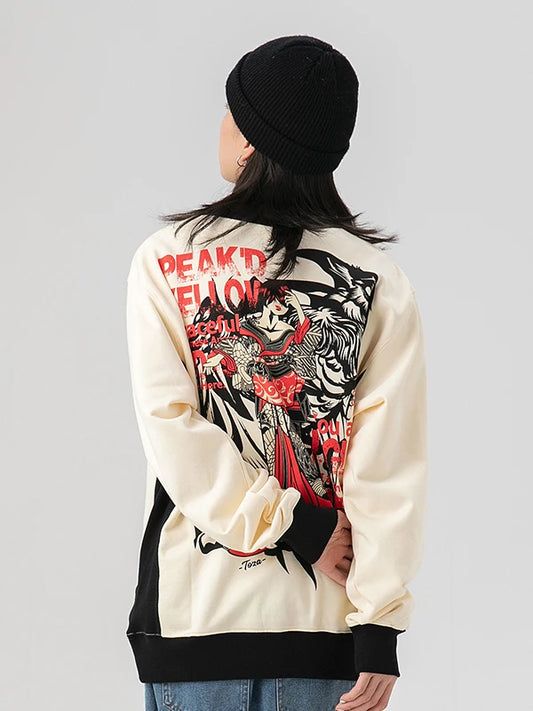Monkey Store Autumn Winter Hoodie Unisex Casual Print round Neck Sweatshirt Warm Comfortable Cotton Long Sleeve Youth Fashion