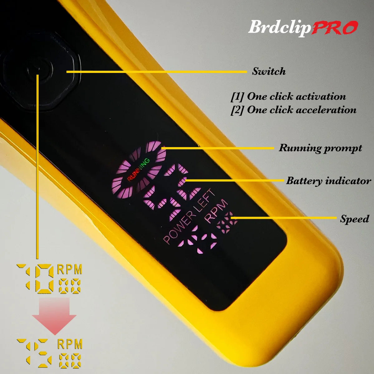 BRDCLIP Hair Clippers Rechargeable Clippers Barber Adjustable Hair Cut Machine Cordless LED Display Clippers Set BRD-619 BRD-339