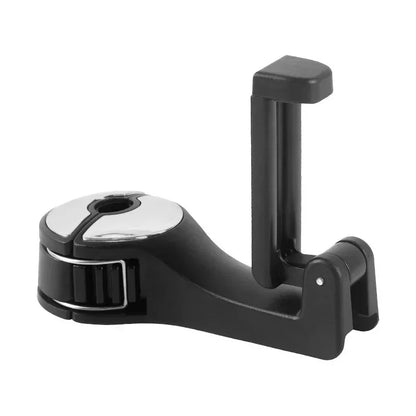 Multi-functional 2 In 1 Car Hook Hidden Multifunctional Rear Headrest Hook Car Rear Phone Holder Lock Type Mobile Phone Holder