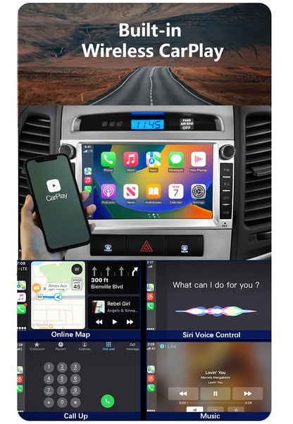 CHSTEK Android 13 Car Radio For Hyundai Santa Fe 2007 2008-2012 Head Unit Carplay Bluetooth WIFI 4G GPS Multimedia Vedio Player