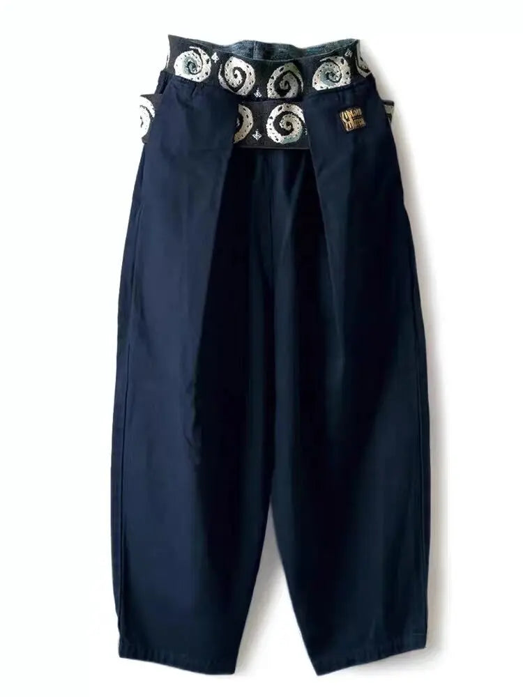 Kapitalvintage Hirata Kazuhiro Totem Cotton Whirlpool Elastic Waist Loose Men's and Women's Velcro Jeans