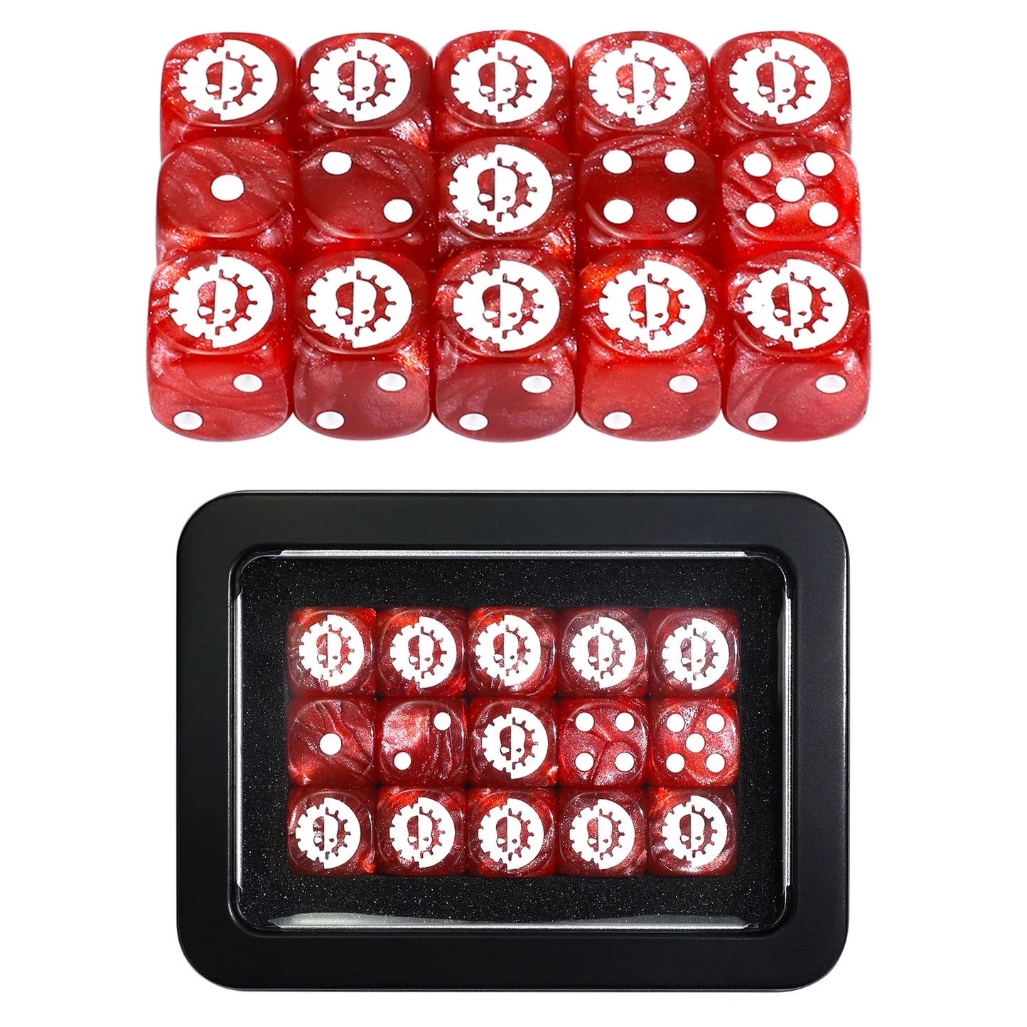15PCS 16mm/0.63inch D6 Wargaming Dice Set for Tabletop Miniatures Game, Damage Tracking,Army Faction Themed Dice Tokens