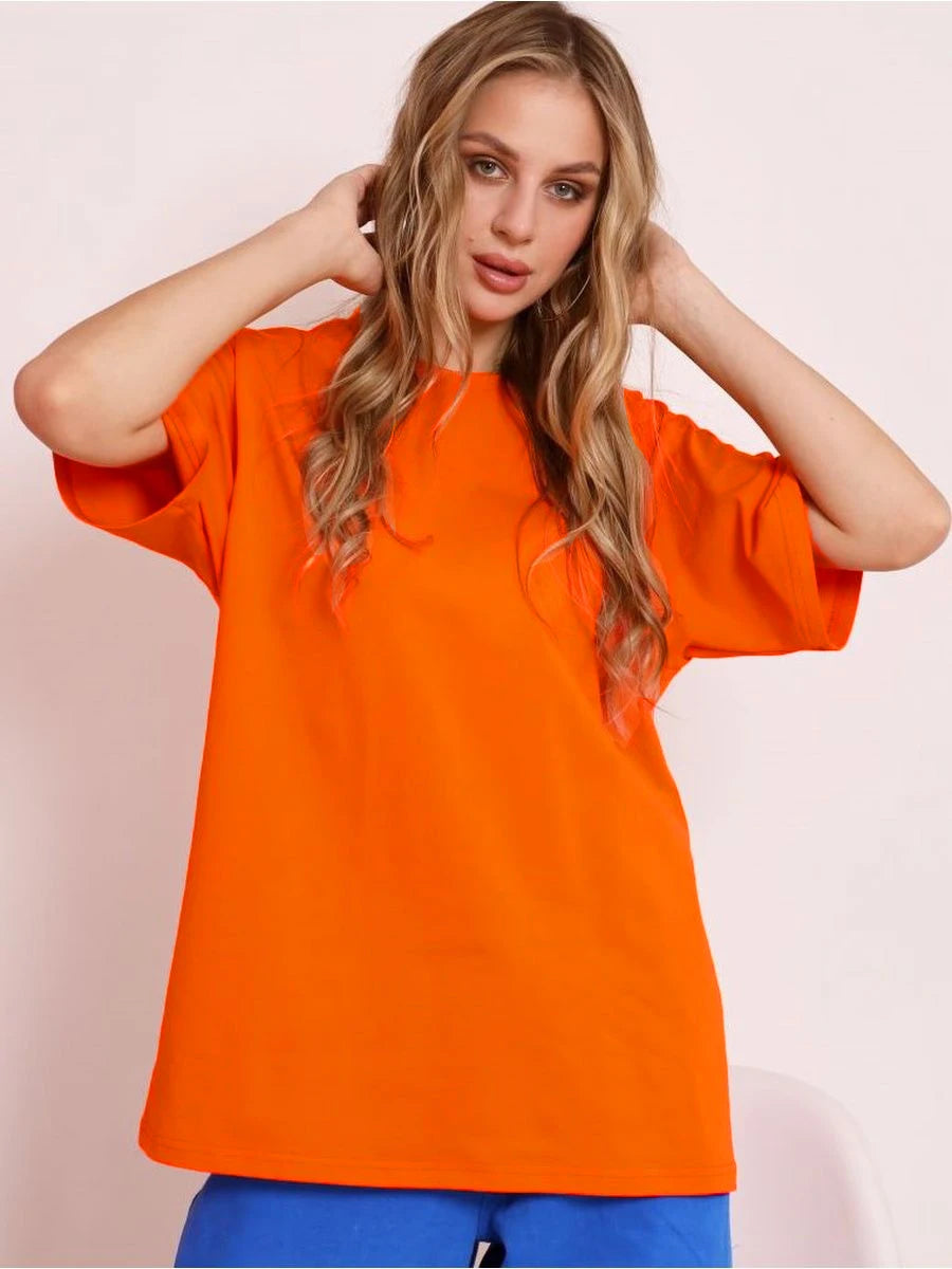 Bornladies 2025 Women's Summer 100% Cotton T-shirt Bottoming Basic Fashionable Solid Lady Short Sleeve Loose Tops Shirts