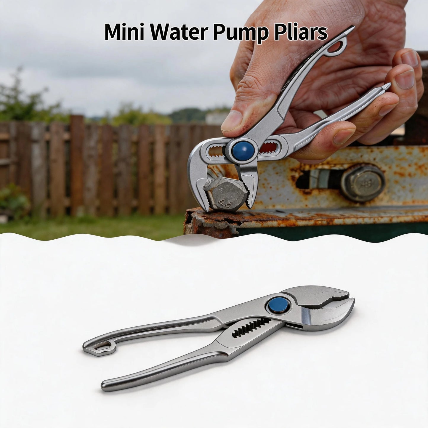 Groove Joint Pliers Mini Water Pump Pliers Fast Adjustable Tongue and Groove Pliers with Push-Lock V-Jaw for Multi-Surface Grip