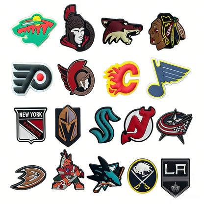 18Pcs/Set Wayne Gretzky Ice Hockey Cartoon Shoes Charms Christmas Decor Accessories Kids Favorite Gifts
