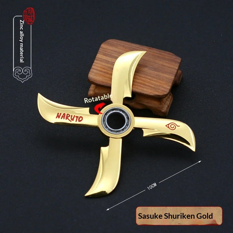 Naruto Metal Shuriken Rotatable Bearing Ninja Star Anime Peripheral Cosplay  Model Collectible Decor For Anime Enthusiasts