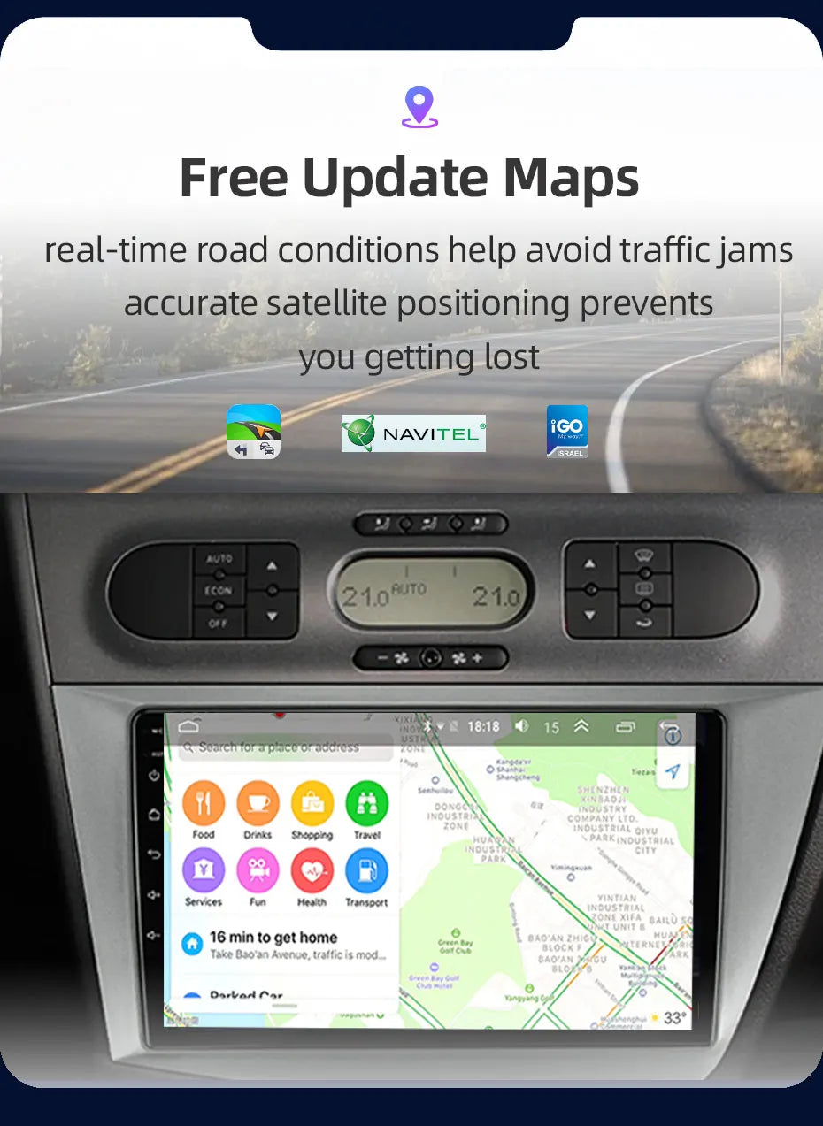 Jundof Car radio For Seat Leon 2 MK2 2005-2012 Carplay Android auto Qualcomm Car stereo Multimedia player 4G Wifi DSP 36EQ RHD