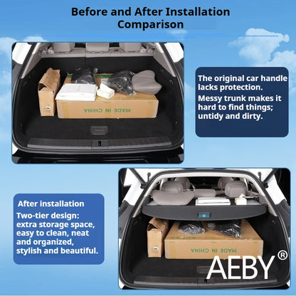 AEBY For ZEEKR 7X 2024 2025 Cargo Cover Trunk Shade Retractable Luggage Shelf Privacy Security Car Interior Accessories