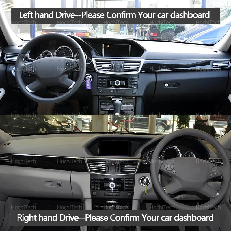 For Mercedes Benz E-Class W212 2010-2012 Car Dashmat Black/Brown Dashboard Cover Suede Leather Dash Mat Pad Sunshade Accessories