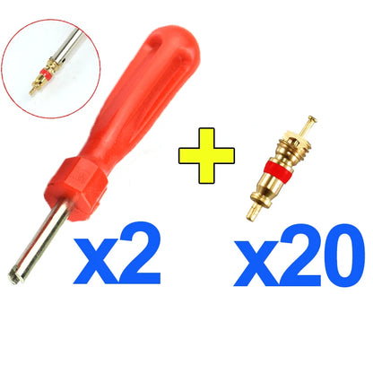 Copper Tire Valve Core Remover Installer Tool Kit Car Motorcycle Bicycle Tyre Repair Set Air Valve Stem Core Removal Screwdriver