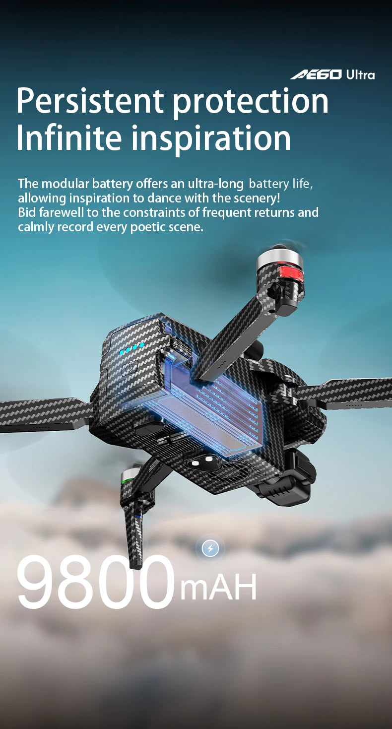 AE60 GPS Professional Drone 4K HD Camera 3-Axis Gimbal Obstacle Avoidance Aerial Brushless 800g Airdrop Security Drone Kids Toys
