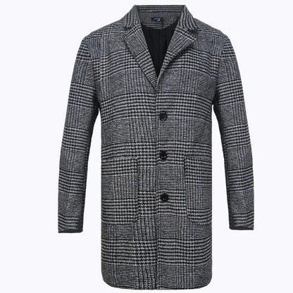 Casual Coats Striped Jackets Man Turndown Collar Top Wool Coats And Long Sleeve Lined Clothes Men's Clothing  For Winter