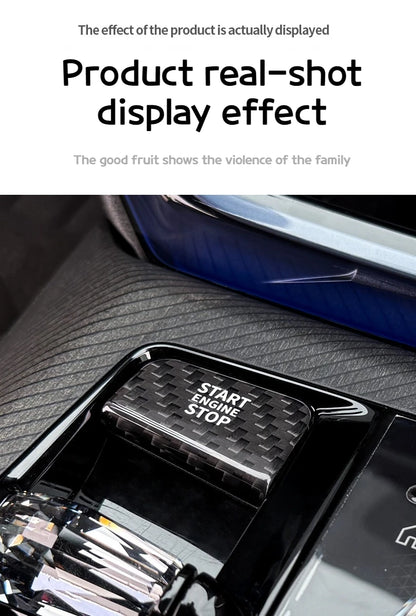 For BMW 5 7 X3 series i5i7 G45 G60 G70 2023-2026 Real carbon fiber one-key start button decorative stickers interior accessories