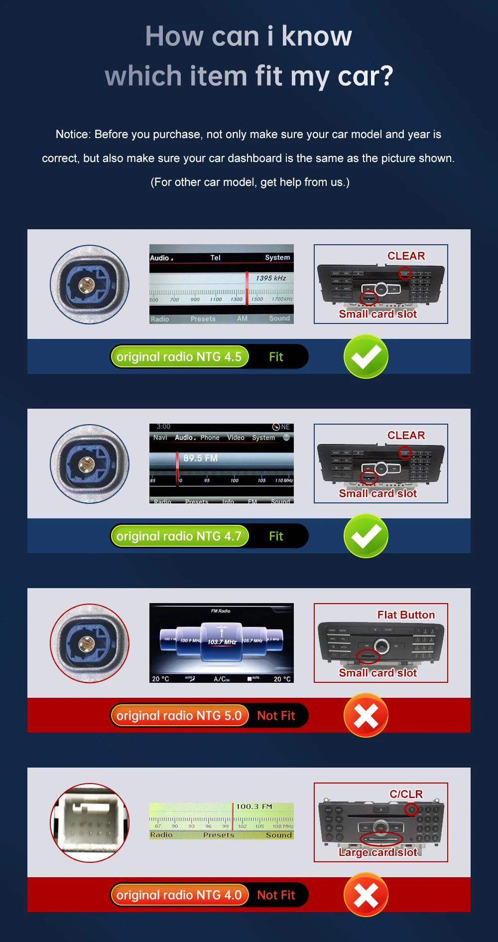 Road Top Wireless CarPlay Android Auto for Mercedes Benz ML GL W166 X166 2012-2015, with Mirror Link AirPlay Car Play Functions