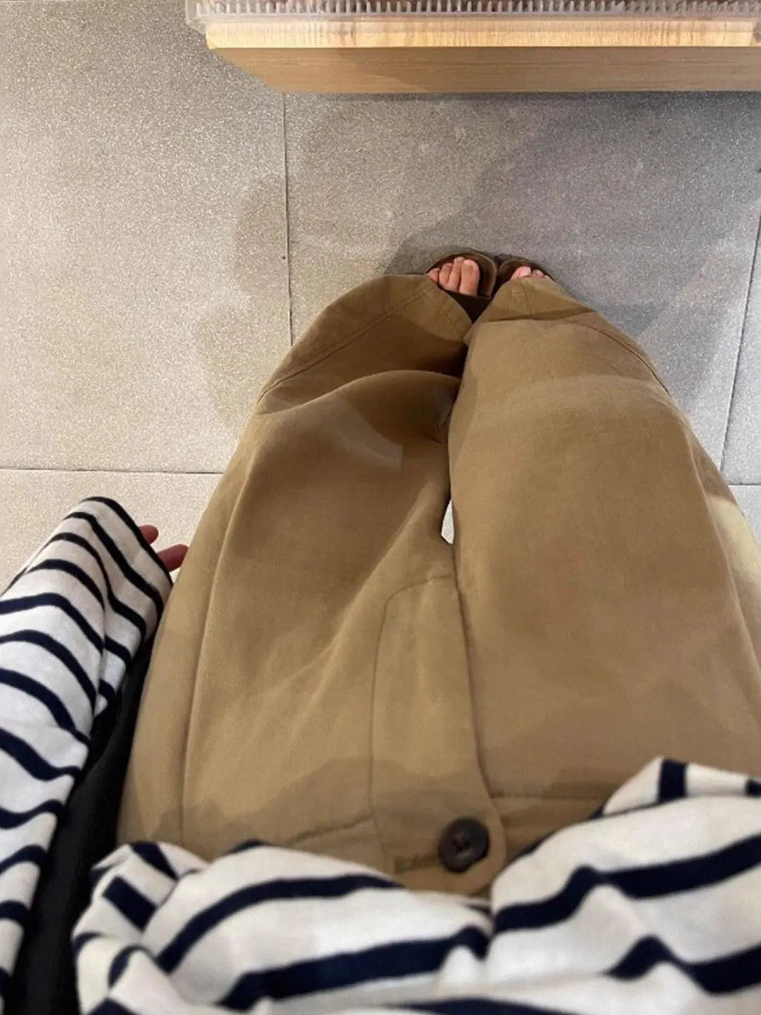 Khaki Wide Leg Pants Women's High Waist Loose Casual Straight Leg Trousers Spring 2026 Lazy Style Comfortable Slimming Effect