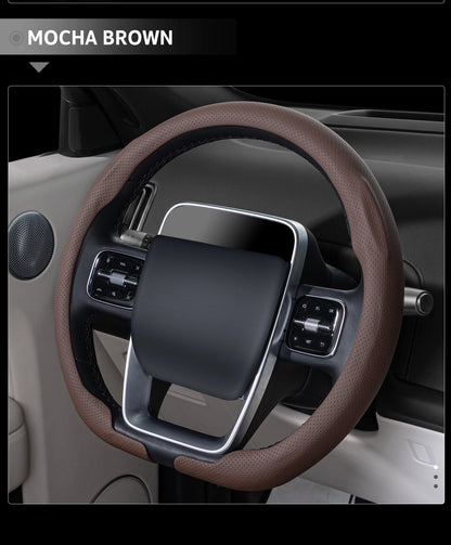 2026 New Ultra-Thin Car Steering Wheel Cover All-Season Universal  Anti-Slip Sweat-Absorbent Suede Nappa Automotive Interior