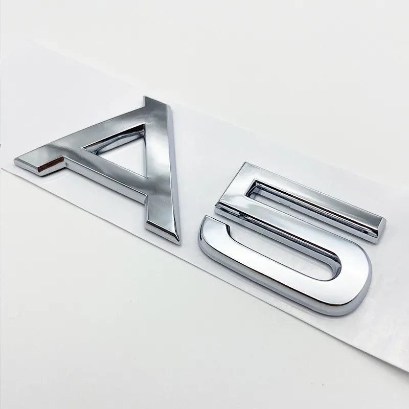 3D Chrome Glossy Black ABS TDI TFSI Car Rear Emblem Sticker for Audi A1 A3 A4 A5 A6 A6L A7 A8 S3 S6 Q3 Q5 Q7 TT S RS