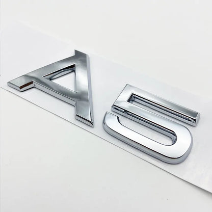 3D Chrome Glossy Black ABS TDI TFSI Car Rear Emblem Sticker for Audi A1 A3 A4 A5 A6 A6L A7 A8 S3 S6 Q3 Q5 Q7 TT S RS