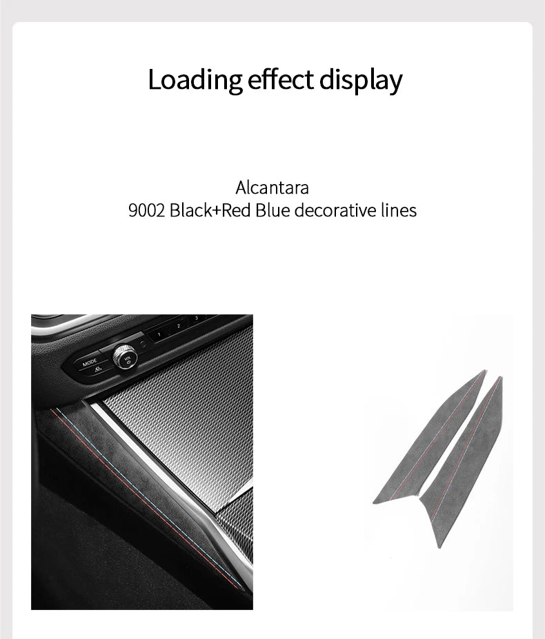 For BMW 2er Two-Door G42 3er i3 G20 G28 4er i4 G23 Center Console Side Trim Sticker Car Interior Accessories Made of Alcantara